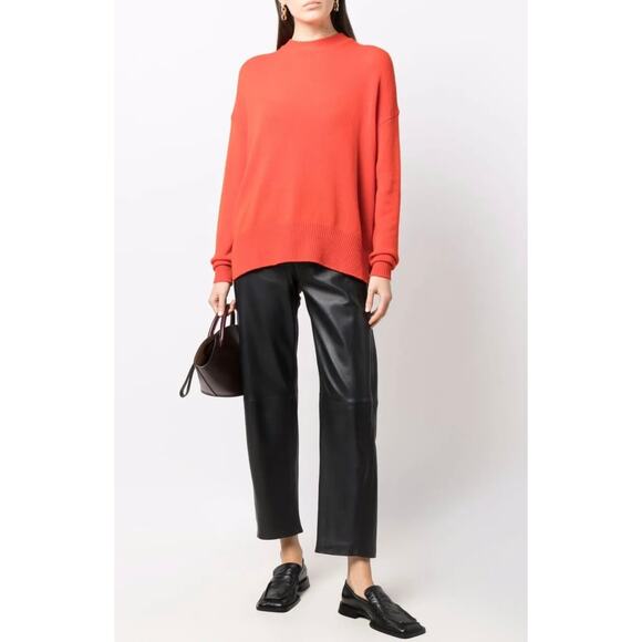 Jil Sander Drop Tail Long Oversized Sweater Small Pink Peach Jumper Crewneck - Picture 1 of 9